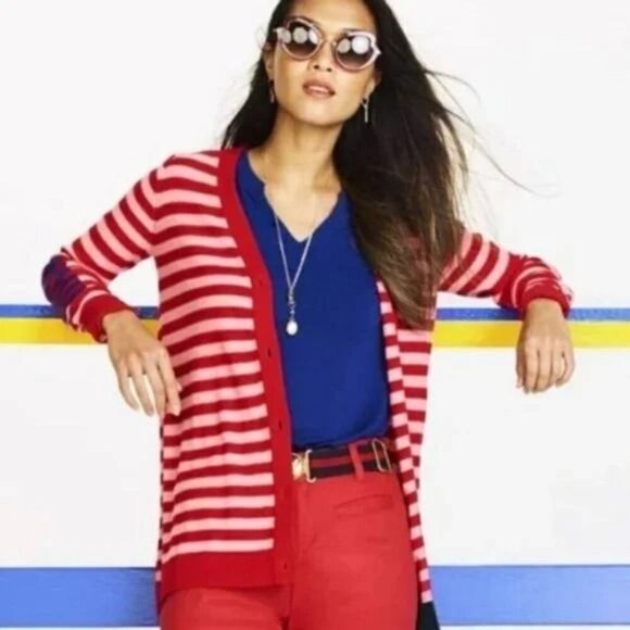 CAbi 5446 Picnic Cardigan Red/Pink Size Medium - Picture 1 of 7
